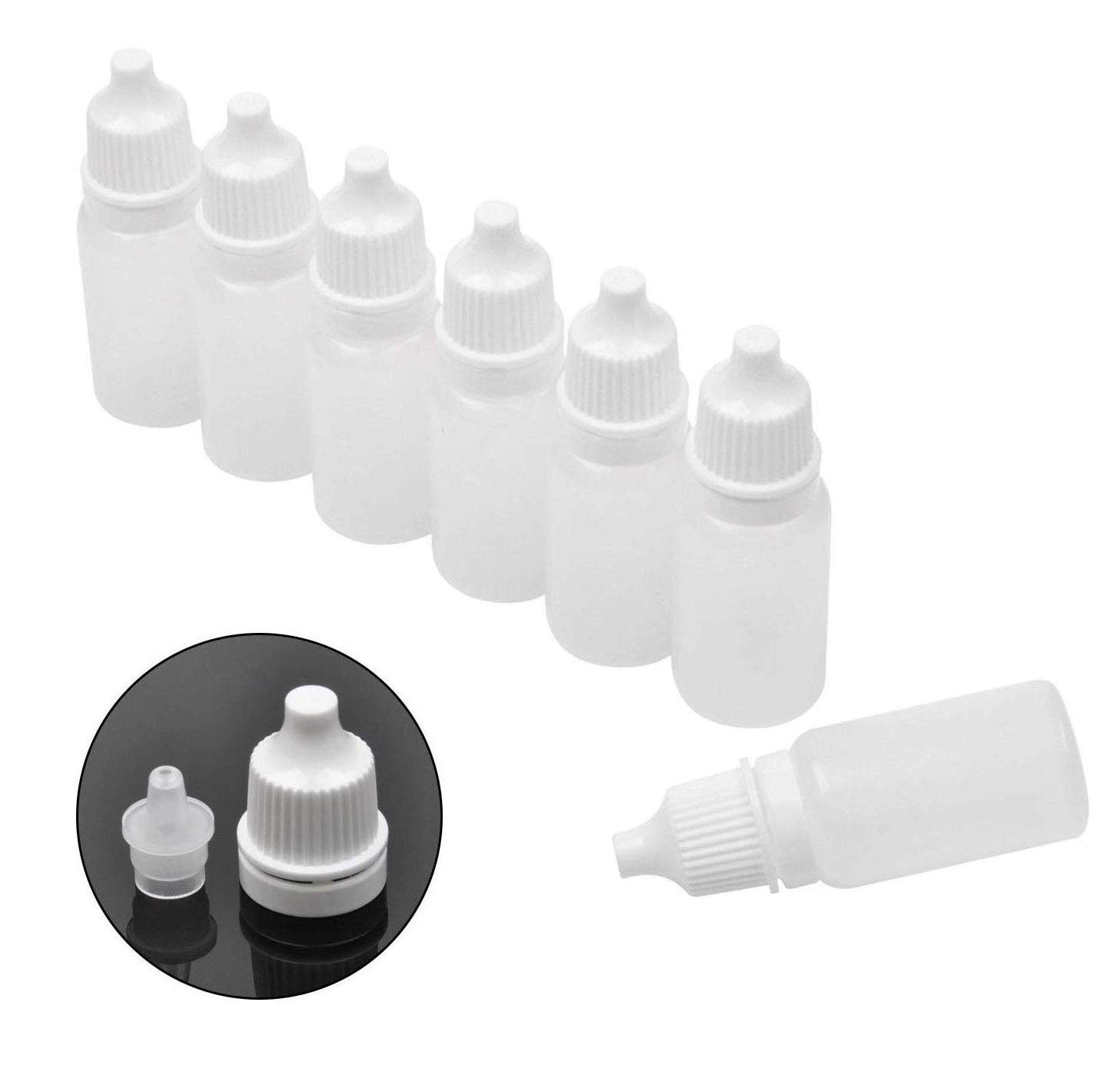 US 50pcs 10ml Empty Plastic Squeezable Dropper Bottles Eye Liquid Dropper Sample