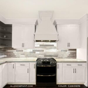 ALL-IN-ONE Paint, Durable cabinet and furniture paint. Built in primer and top coat, no sanding needed. Includes our 30 featured color card - Cashmere, Quart