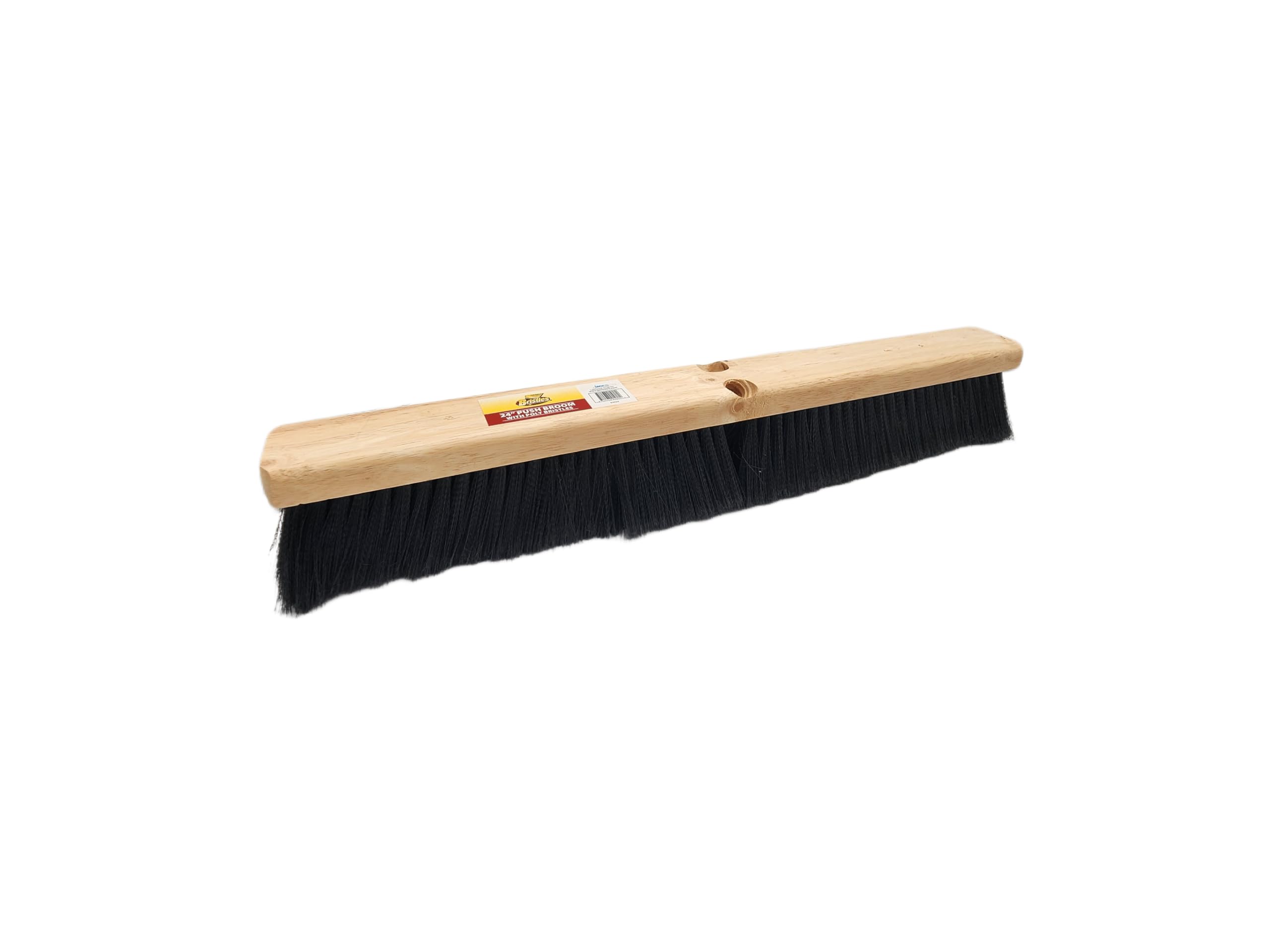 Janico 4024 Bristles 24 Inch Indoor Surface Push Broom with Polypropylene Bristles, Brown