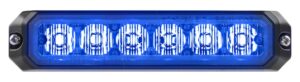 federal signal mps650-bb micropulse, blue perimeter light, 6 blue leds, hood/grille mount, clear lens, blue leds