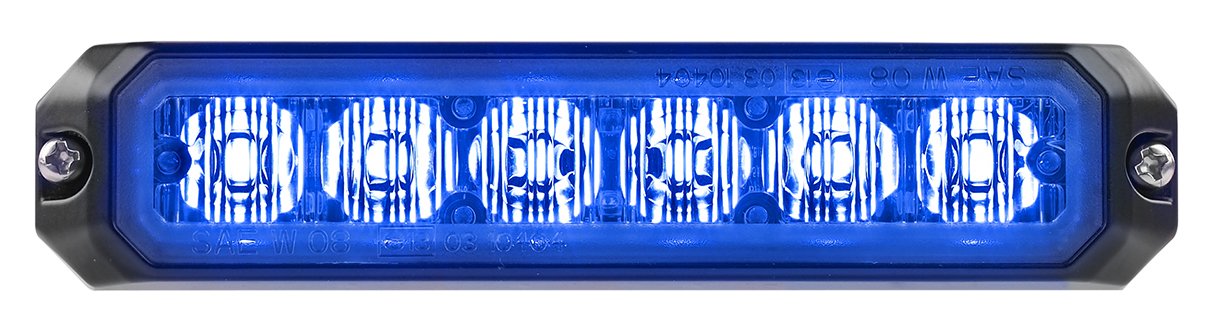 Federal Signal MPS650-BB MicroPulse, Blue Perimeter Light, 6 Blue LEDs, Hood/Grille Mount, Clear Lens, Blue LEDs