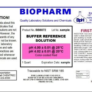 pH Buffer Calibration Solution 2-Pack: pH 4.00 and pH 7.00 — 1 Quart (950 mL) Each — NIST Traceable Reference Standards for All pH Meters — Color Coded