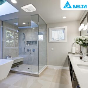 breez Delta Electronics RAD80LED BreezRadiance 80 CFM Bathroom Exhaust Fan LED Dimmable Light with Heater