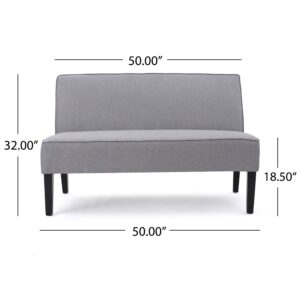 Christopher Knight Home GDFStudio Christopher Knight Home Dejon Modern Fabric Loveseat, Light Gray, Matte Black