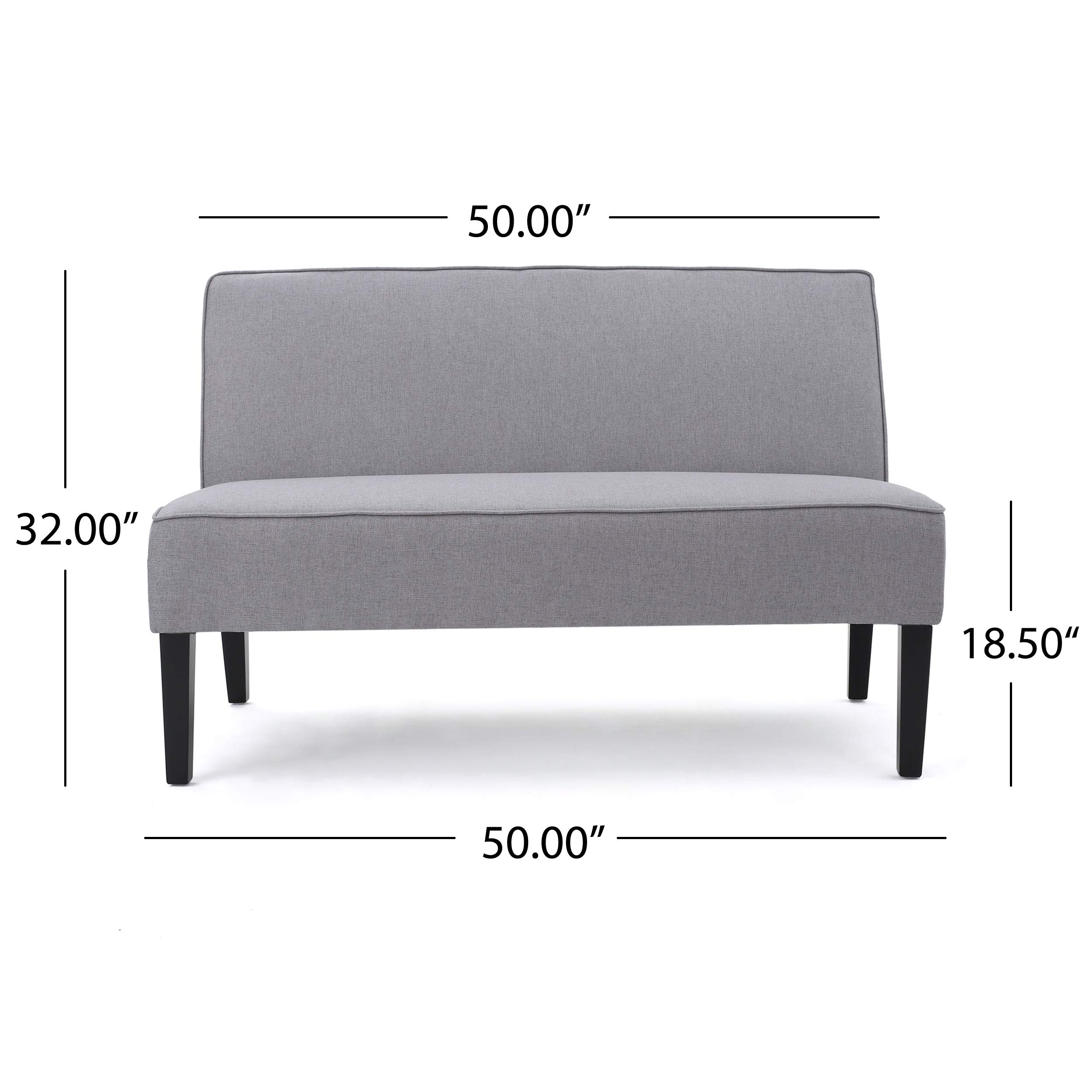 Christopher Knight Home GDFStudio Christopher Knight Home Dejon Modern Fabric Loveseat, Light Gray, Matte Black