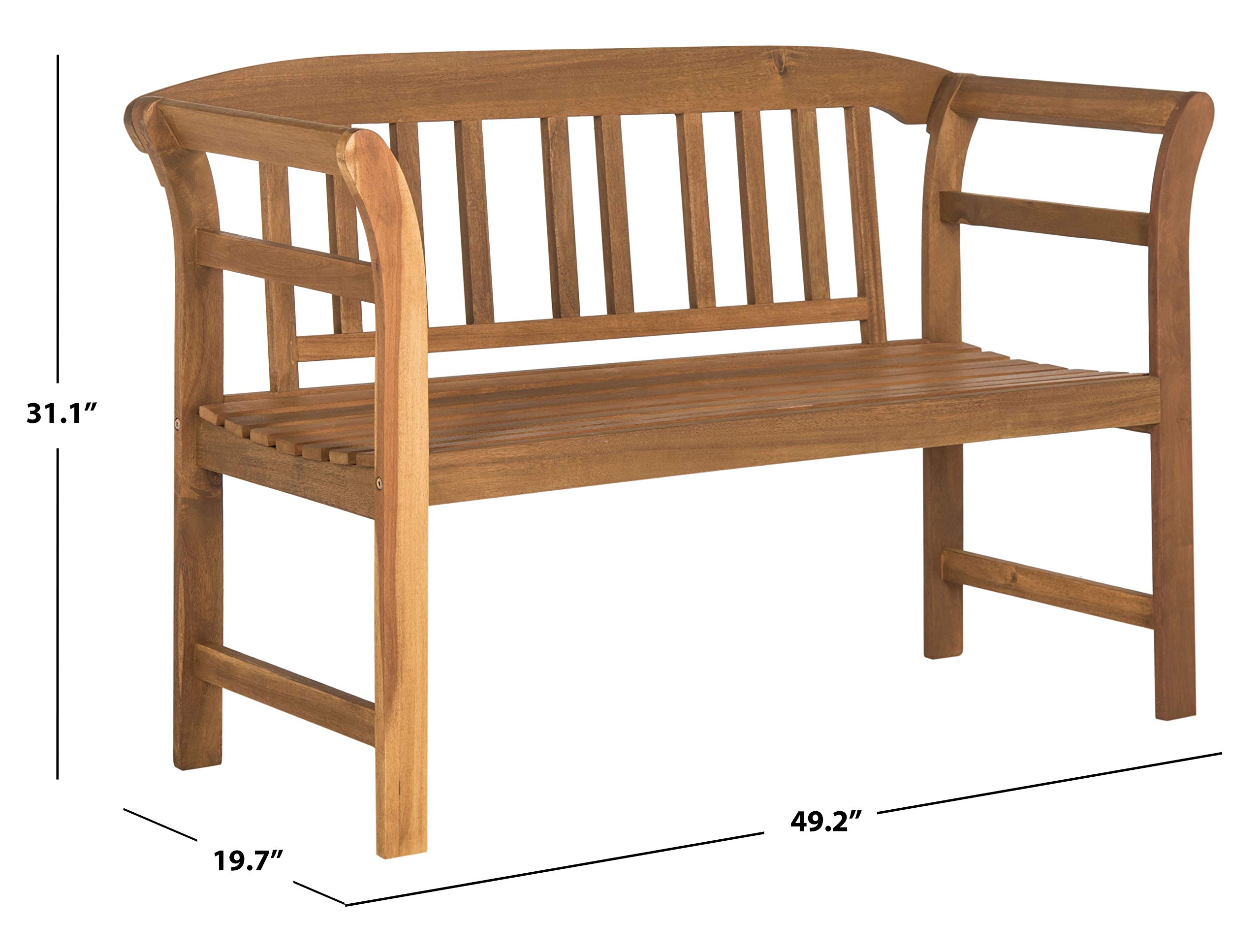 SAFAVIEH PAT6742A Outdoor Collection Porterville 2 Seat Bench