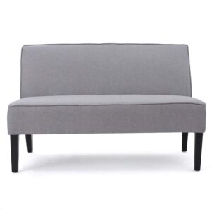 christopher knight home gdfstudio christopher knight home dejon modern fabric loveseat, light gray, matte black