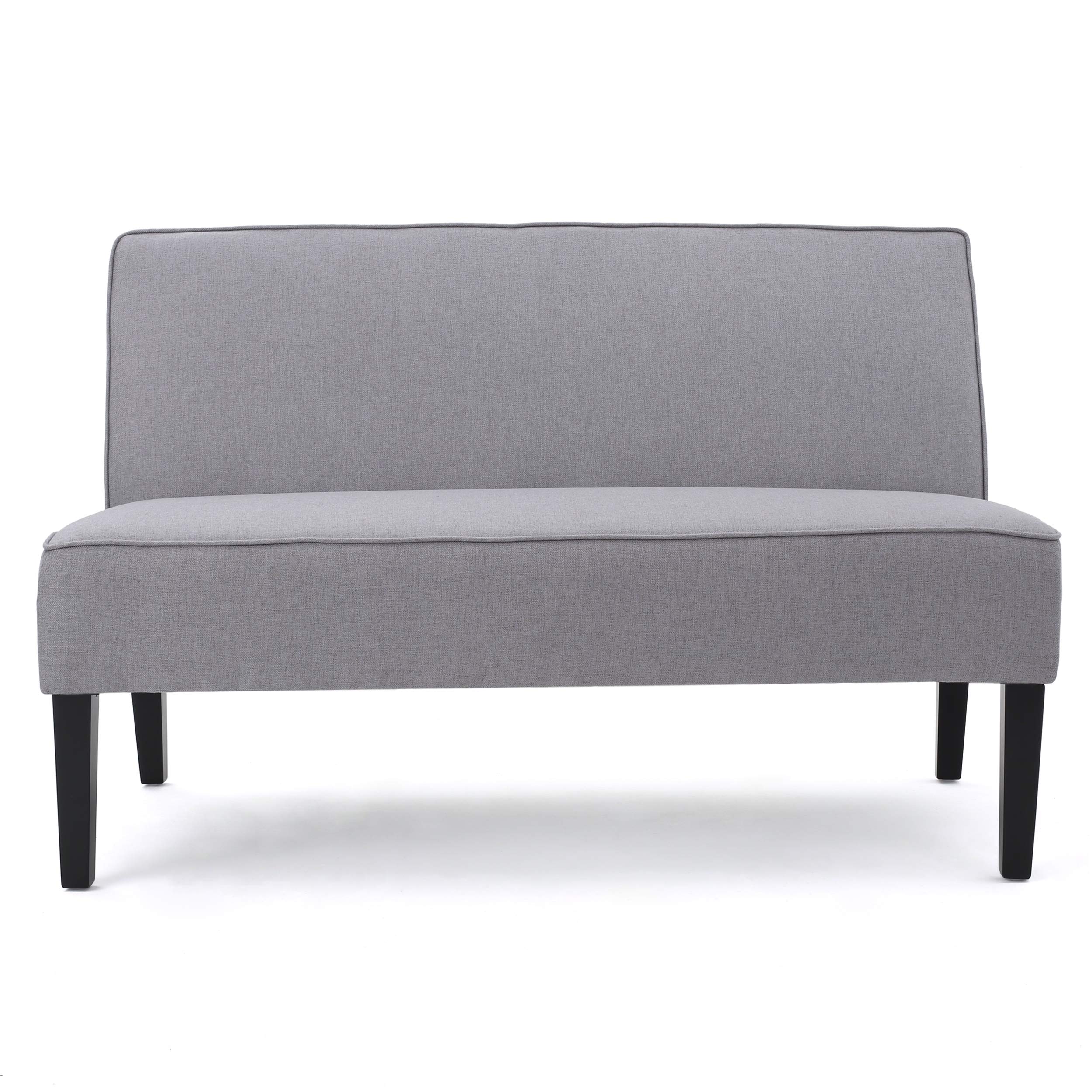 Christopher Knight Home GDFStudio Christopher Knight Home Dejon Modern Fabric Loveseat, Light Gray, Matte Black