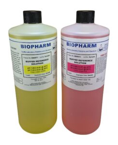 ph buffer calibration solution 2-pack: ph 4.00 and ph 7.00 — 1 quart (950 ml) each — nist traceable reference standards for all ph meters — color coded