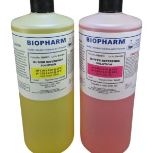 pH Buffer Calibration Solution 2-Pack: pH 4.00 and pH 7.00 — 1 Quart (950 mL) Each — NIST Traceable Reference Standards for All pH Meters — Color Coded