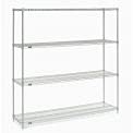 Nexelate Wire Shelving Starter Unit, Silver Epoxy, 72"W X 18"D X 74"H