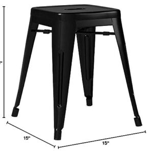 EdgeMod Trattoria 18 Inch Metal Side Dining Chair and Bar Stool in Black (Set of 4)