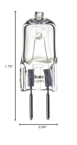 Sunlite 40621-SU Halogen 35 Watt Single Ended T3.5 Light Bulb, 315 Lumen, 120 Volt, GY6.35 (Bi-Pin) Base, Clear, 2000 Hour Life Span, 3200K Warm White 12 Pack