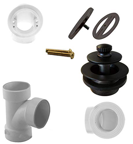 Westbrass Illusionary Overflow, Sch. 40 PVC Plumbers Pack with Lift and Turn Bath Drain, Oil Rubbed Bronze, D594PHRK-12