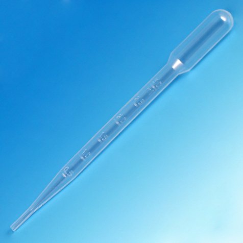 Globe Scientific 135238-100 Transfer Pipet, Large Bulb, Graduated to 3 mL, Sterile, 7.0 mL, 155 mm Size, 2.5 mm Height, 7.5 mm Wide, 9.5 mm Length, Polyethylene (PE) (Pack of 100)