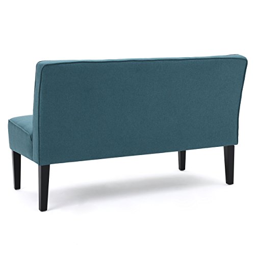 Christopher Knight Home GDFStudio Christopher Knight Home Dejon Modern Fabric Loveseat, Dark Teal, Matte Black