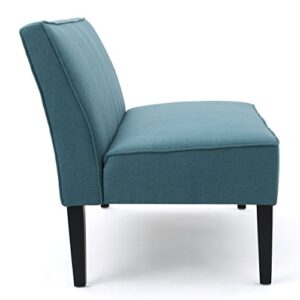 Christopher Knight Home GDFStudio Christopher Knight Home Dejon Modern Fabric Loveseat, Dark Teal, Matte Black