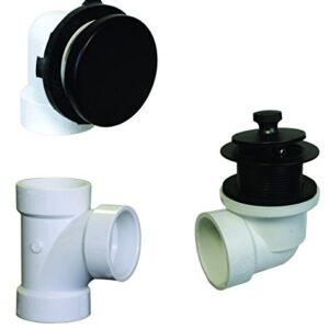 Westbrass Illusionary Overflow, Sch. 40 PVC Plumbers Pack with Lift and Turn Bath Drain, Oil Rubbed Bronze, D594PHRK-12