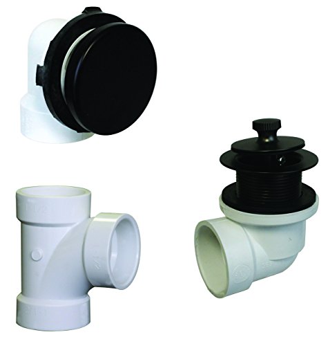 Westbrass Illusionary Overflow, Sch. 40 PVC Plumbers Pack with Lift and Turn Bath Drain, Oil Rubbed Bronze, D594PHRK-12