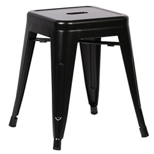 EdgeMod Trattoria 18 Inch Metal Side Dining Chair and Bar Stool in Black (Set of 4)