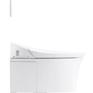 KOHLER 5402-0 Veil Smart Toilet with Auto Open & Close, One-Piece Wall-Hung Elongated Intelligent Bidet Toilet with Heated Seat and Dual-Flush, White