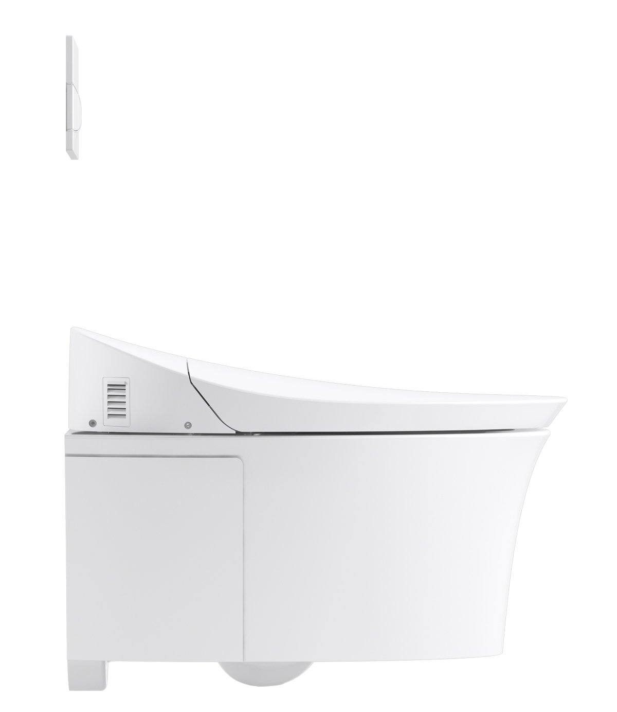 KOHLER 5402-0 Veil Smart Toilet with Auto Open & Close, One-Piece Wall-Hung Elongated Intelligent Bidet Toilet with Heated Seat and Dual-Flush, White