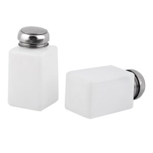 uxcell plastic lab experiment square liquid container alcohol bottle 200ml 2pcs white