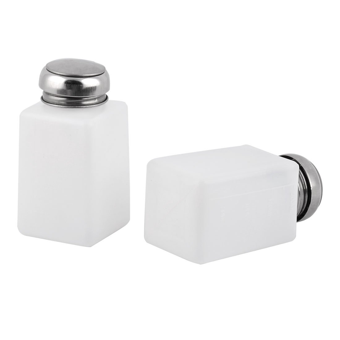 uxcell Plastic Lab Experiment Square Liquid Container Alcohol Bottle 200ml 2pcs White