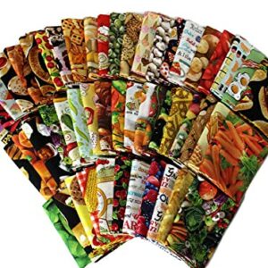 10 Fat Quarters - Food Fat Quarter Bundle Kitchen Culinary Cuisine Fruit Veggies Candy Cotton Fabrics Quality Quilters Cotton Fabrics M228.04