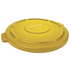 retail resource 263100yel flat trash can lid for 32 gallon rubbermaid brute, yellow