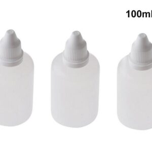 10Pcs 100ml Empty Refillable Portable Plastic Squeezable Dropper Bottle Cosmetic Makeup Packaging Essential Oil Container with Screw Lid and Plug (100 ml)