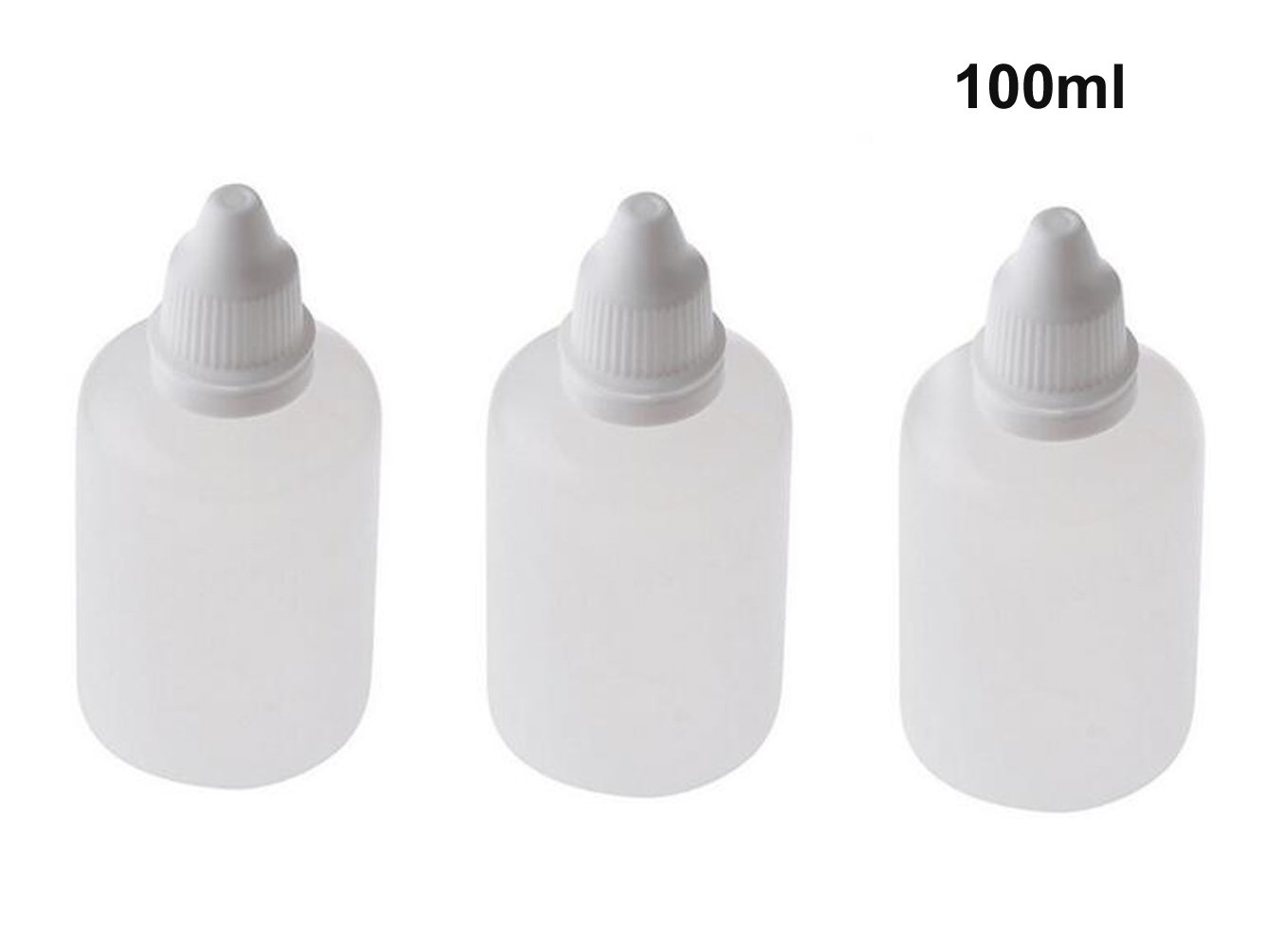 10Pcs 100ml Empty Refillable Portable Plastic Squeezable Dropper Bottle Cosmetic Makeup Packaging Essential Oil Container with Screw Lid and Plug (100 ml)