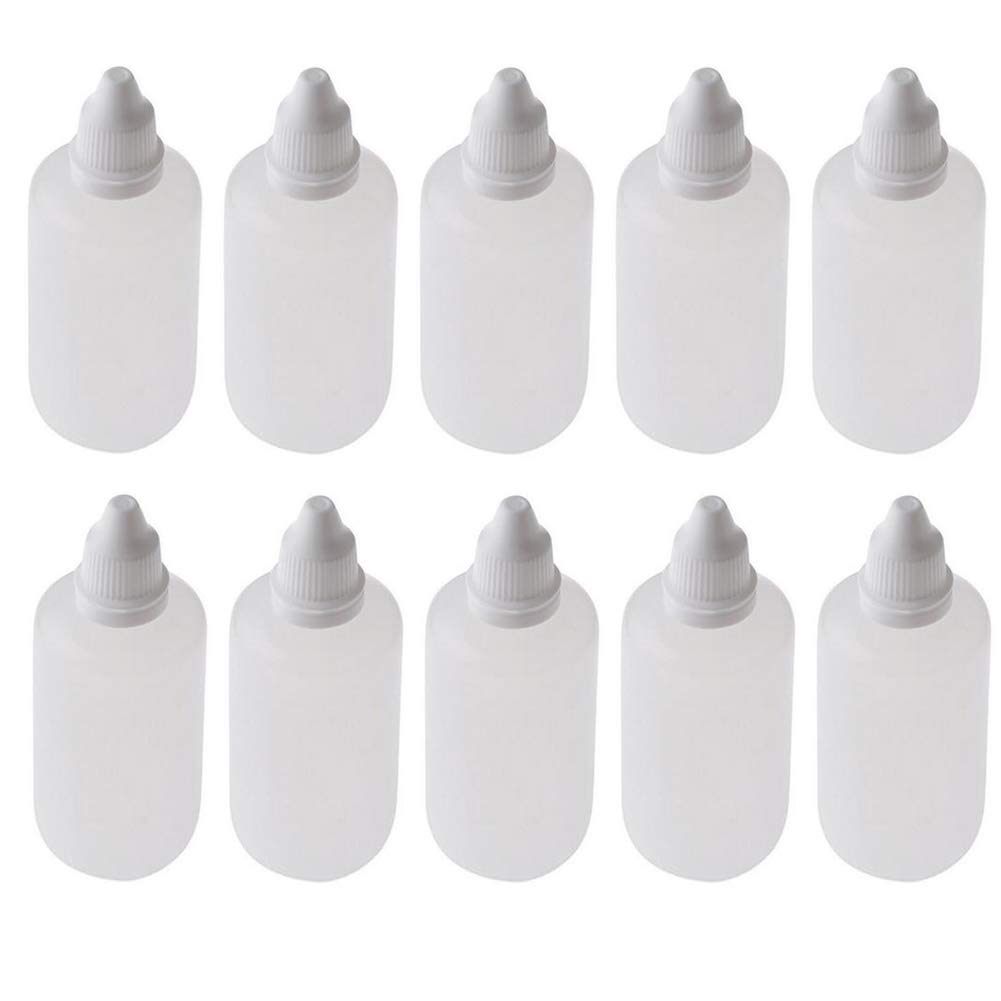 10Pcs 100ml Empty Refillable Portable Plastic Squeezable Dropper Bottle Cosmetic Makeup Packaging Essential Oil Container with Screw Lid and Plug (100 ml)