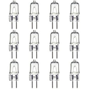 sunlite 40621-su halogen 35 watt single ended t3.5 light bulb, 315 lumen, 120 volt, gy6.35 (bi-pin) base, clear, 2000 hour life span, 3200k warm white 12 pack