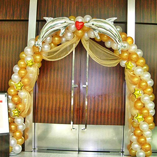 BalsaCircle 19 feet White Balloon Arch Stand Kit - Wedding Event Birthday Graduation Party Decorations Supplies