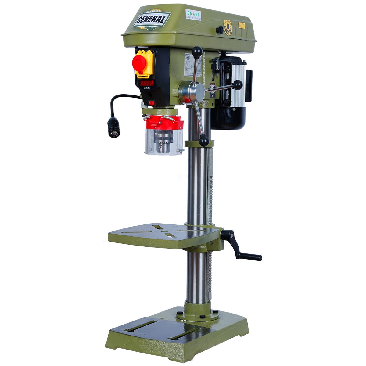 GENERAL INTERNATIONAL 12" Commercial Benchtop Drill Press - Variable Speed Drilling Machine with Built-in Light Guide & Anti-Vibration Technology - 75-010 M1