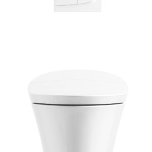 KOHLER 5402-0 Veil Smart Toilet with Auto Open & Close, One-Piece Wall-Hung Elongated Intelligent Bidet Toilet with Heated Seat and Dual-Flush, White