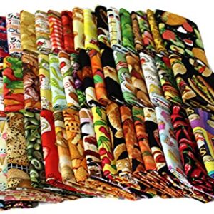 10 Fat Quarters - Food Fat Quarter Bundle Kitchen Culinary Cuisine Fruit Veggies Candy Cotton Fabrics Quality Quilters Cotton Fabrics M228.04