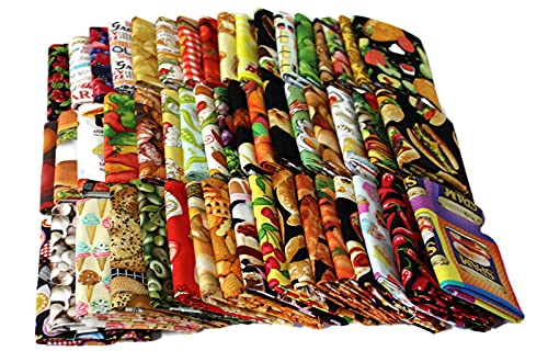 10 Fat Quarters - Food Fat Quarter Bundle Kitchen Culinary Cuisine Fruit Veggies Candy Cotton Fabrics Quality Quilters Cotton Fabrics M228.04