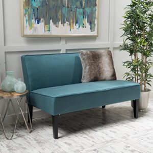 christopher knight home gdfstudio christopher knight home dejon modern fabric loveseat, dark teal, matte black