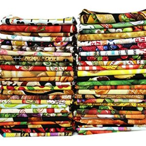 10 Fat Quarters - Food Fat Quarter Bundle Kitchen Culinary Cuisine Fruit Veggies Candy Cotton Fabrics Quality Quilters Cotton Fabrics M228.04