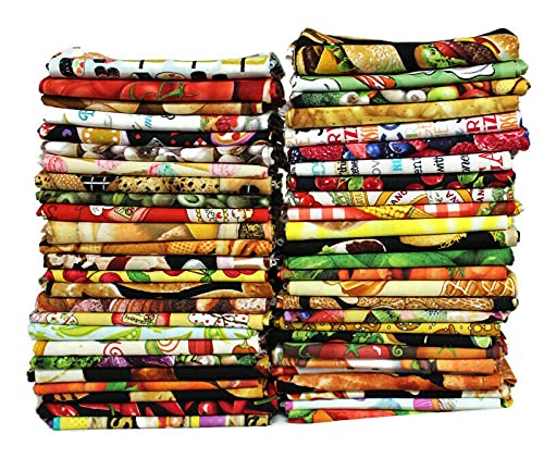 10 Fat Quarters - Food Fat Quarter Bundle Kitchen Culinary Cuisine Fruit Veggies Candy Cotton Fabrics Quality Quilters Cotton Fabrics M228.04