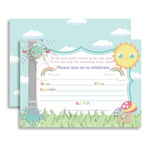 amanda creation itsy bitsy spider themed birthday party fill in invitations set of 20 with envelopes