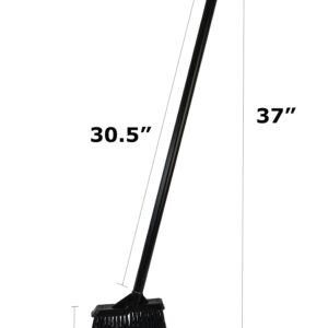 Janico 4051 Bristles Lobby Angle Broom, Flagged Bristles, Metal Handle,Black