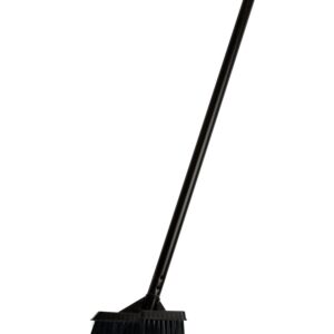 Janico 4051 Bristles Lobby Angle Broom, Flagged Bristles, Metal Handle,Black