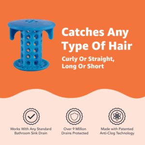 SinkShroom The Revolutionary Sink Drain Protector Hair Catcher/Strainer/Snare, Blue