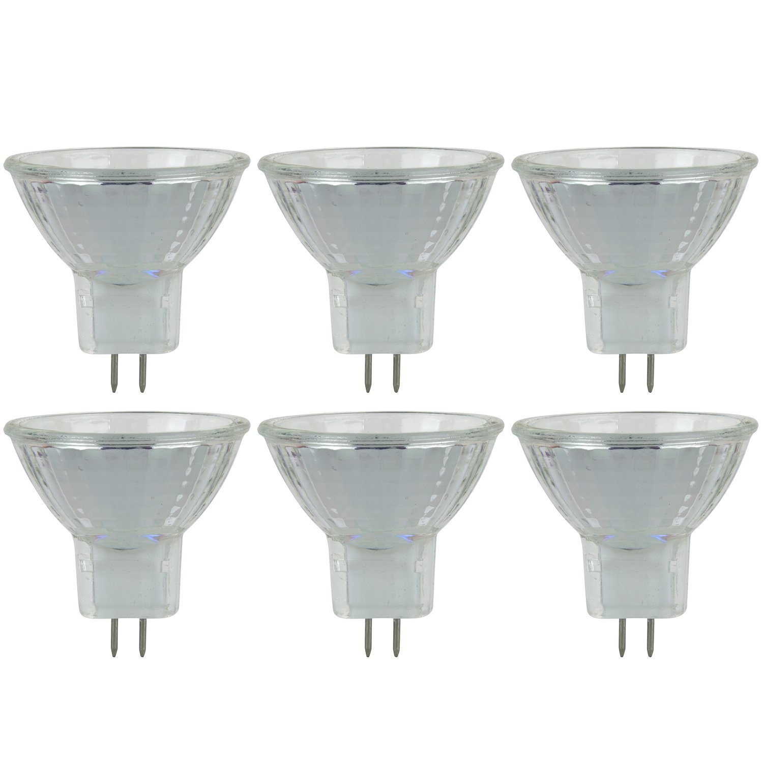 Sunlite 40765 MR11 Halogen Reflector Bulb, 10 Watt, 30° Narrow Flood, 12 Volt, 110 Lumens, 2000 Hour Life Span, Dimmable, GU4 Base, Cover Guard, 3200, ANSI JCR, Ceiling Fixtures, Lanterns 6-Pack