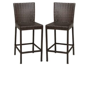 tkc napa outdoor wicker bar stools in espresso (set of 2)