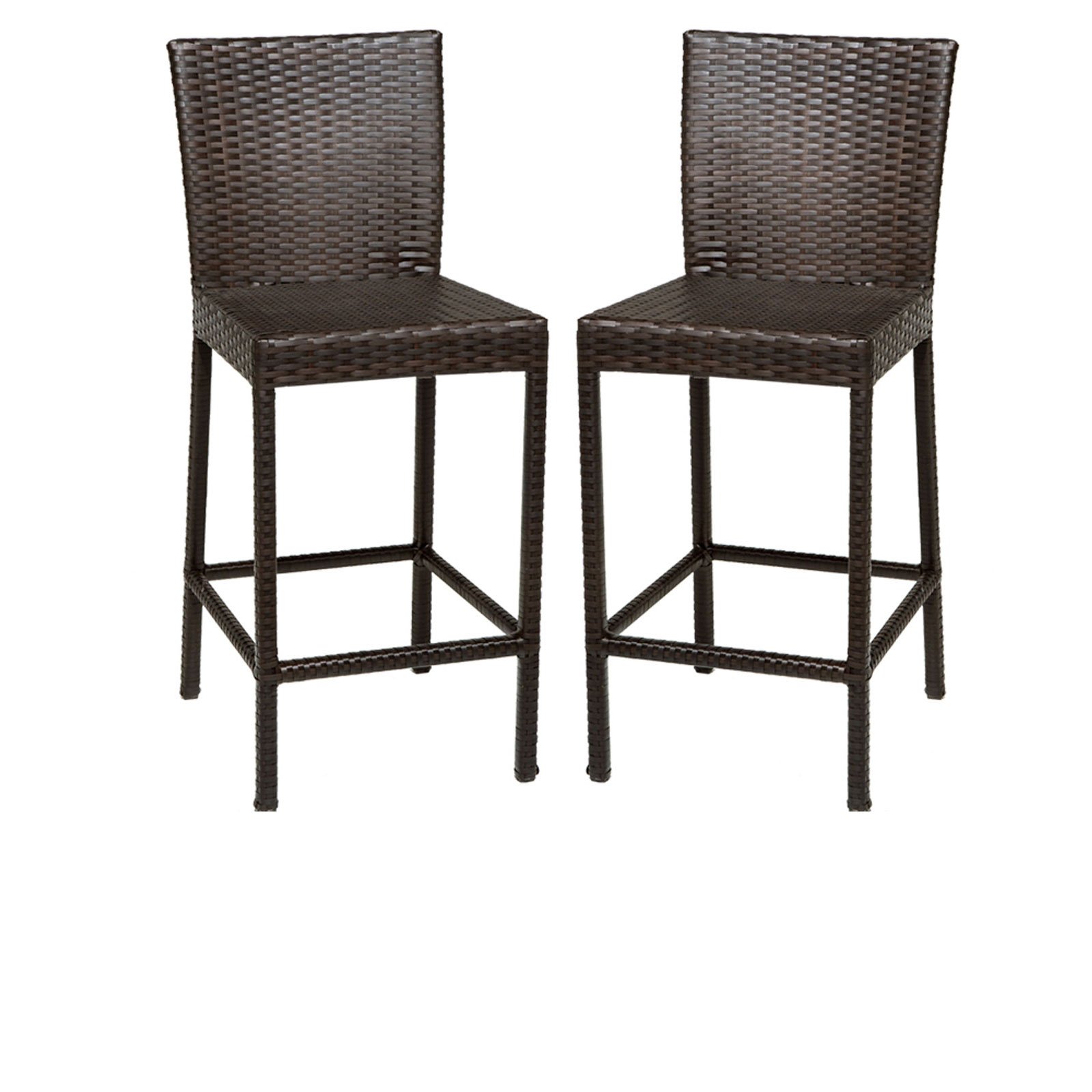 TKC Napa Outdoor Wicker Bar Stools in Espresso (Set of 2)