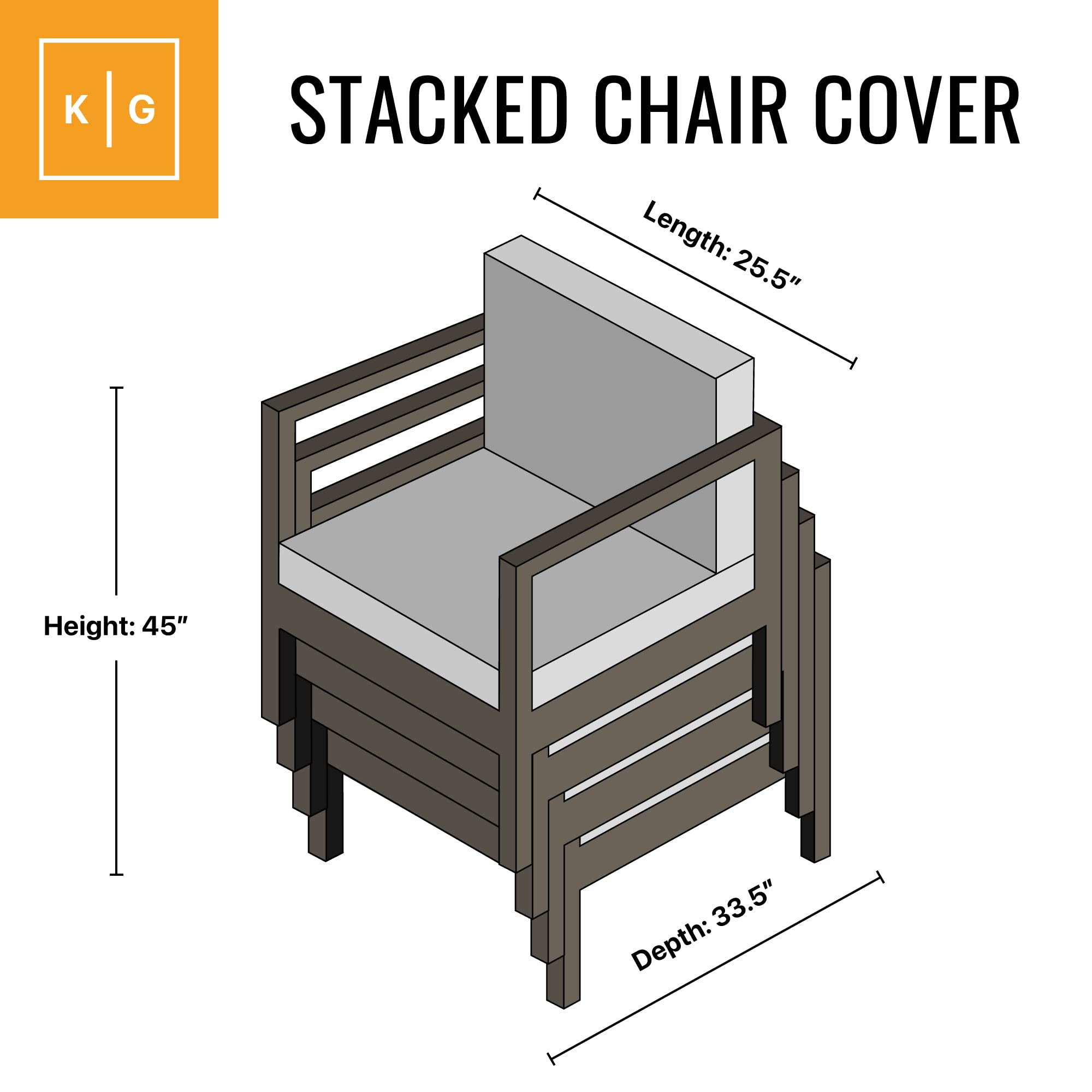 KHOMO GEAR Outdoor Stackable Stack Chair Cover, Grey